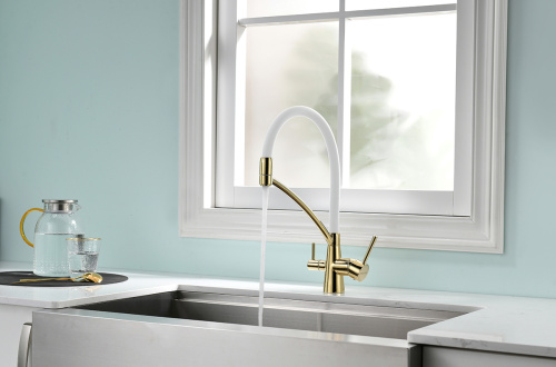 Смеситель для кухни Paulmark SIEGEN Si213111-GW на мойку золото - фото 4